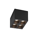 Downlight PIRRO 4.1 4 flammes, carré IP20, noir gradable