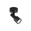 Applique et plafonnier SARA ON BASE 1.1 - PAR16 pivotant � la cardan GU10 IP20, mat, noir profond gradable