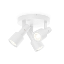 Luminaire de plafond SARA ON BASE 3.0 - PAR16 3 flammes, rond, pivotant � la cardan GU10 IP20, mat, blanc trafic gradable