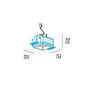 Wever & Ducr� Plafonnier encastr� STRANGE PETIT TRIMLESS 1.0 angulaire, affleurant, pivotant � la cardan IP20, champagne gradable