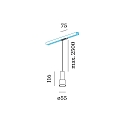 Wever & Ducré Luminaire à suspension monophasé ODREY ON TRACK 1.1 adaptateur monophasé inclus GU10 IP20, or, noir mat