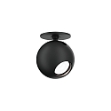 ceiling luminaire LECA 1.0 - 350MA cardanic swivelling, ball shaped, semi flush IP20, black matt dimmable