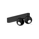 Luminaire de plafond LECA 2.0 � 2 flammes, pivotant � la cardan IP20, noir mat gradable