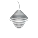 Pendant luminaire J.J.W. 05, shade Ø 44.5cm / height 44.5cm, 3x E27, aluminum, silver