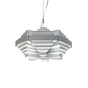 Pendant luminaire J.J.W. 042, shade Ø 56cm / height 33cm, 6x E27, aluminum, silver