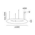Wever & Ducr� Luminaire � suspension GIGANT 16.0 IP20, blanche gradable