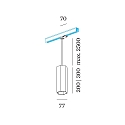 Luminaire suspendu triphas� HEXO ON TRACK 3.0 - PAR16 angulaire, langue, avec adaptateur GU10 IP20, or gradable