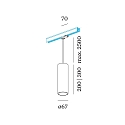 Wever & Ducr� Luminaire suspendu triphas� RAY ON TRACK 2.0 - PAR16 cylindrique, court, avec adaptateur GU10 IP20, cuivre gradable