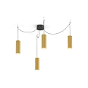 Luminaire � suspension RAY 2.0 - PAR16 cylindrique, court, avec c�ble ouvert GU10 IP20, or gradable