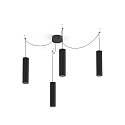 Luminaire � suspension RAY 3.0 - PAR16 cylindrique, langue, avec c�ble ouvert GU10 IP20, mat, noir profond gradable
