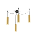 Luminaire � suspension RAY 3.0 - PAR16 cylindrique, langue, avec c�ble ouvert GU10 IP20, or gradable