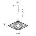 Wever & Ducr� Luminaire � suspension WIRO 2.0 DIAMOND CEILING SUSP E27 IP20, noir 
