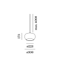 Wever & Ducré pendant luminaire WETRO 3.0 1 flame, Dim-To-Warm IP20, taupe, white dimmable