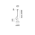 Wever & Ducré Luminaire à suspension ROOMOR CABLE 1.1 - PAR16 - 600CM GU10 IP20, or, noir profond gradable