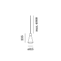 Wever & Ducré pendant luminaire ODREY CEILING SUSP 1.5 PAR16 GU10 IP20, gold, black matt 
