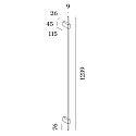 LED Design Wall luminaire FINLIN 3.0, 124cm, 12W 2700K, CRi >90, dimmable, black