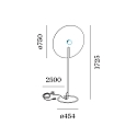 Wever & Ducré Lampadaire MIRRO FLOOR 3.0 E27, aluminium, noir mat gradable