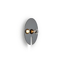 Wever & Ducré Luminaire mural MIRRO WALL 1.0 E27 IP20, chrome, noir gradable