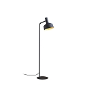 Lampadaire ROOMOR FLOOR 1.2 - PAR16 / SHADE 2.0 avec interrupteur, avec prise de courant, réglable GU10 IP20, or, noir profond 