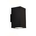 Luminaire mural d�ext�rieur TUBE CARR� 2.0 haut bas, � 2 flammes GU10 IP65, noir  gradable
