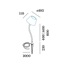 Socket 800 for LED Floor lamp SWAM FLOOR, curved, 80cm, with ground spike