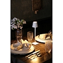 Zafferano battery table lamp POLDINA MICRO IP65, white dimmable