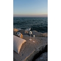 Zafferano battery table lamp POLDINA MICRO IP65, white dimmable