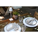 Zafferano battery table lamp POLDINA MICRO IP65, white dimmable
