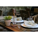 Zafferano battery table lamp POLDINA MICRO IP65, corten dimmable