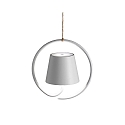 Lampe suspendue � accu POLDINA IP54, blanche, laqu� gradable