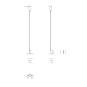 Zafferano Accessory for PENCIL MODULO LUCE Suspension brackets 2, set of 2, dark grey