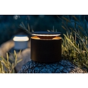 Zafferano battery table lamp PUSH-UP TAVOLO PRO cylindrical, adjustable, with diffuser IP54, dark grey, lacquered dimmable