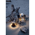Zafferano Lampe de table � accu PUSH-UP TAVOLO PRO cylindrique, r�glable, avec diffuseur IP54, rouille, laqu� gradable