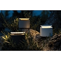 Zafferano battery table lamp PUSH-UP TAVOLO PRO cylindrical, adjustable, with diffuser IP54, sand coloured, lacquered dimmable