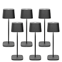 Lampe de table � accu OFELIA TAVOLO PRO lot de 6 IP65, gris fonc�, laqu� gradable