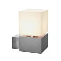 SLV Luminaire mural d'extérieur SQUARE WALL E27 IP44, aluminium brossé