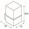 SLV Luminaire mural d'extérieur SQUARE WALL E27 IP44, aluminium brossé