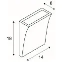 SLV Luminaire mural d'extérieur DELWA WIDE IP44, blanche
