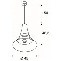 SLV Pendant luminaire BATO 45 PD, Ø 45cm, E27, black