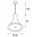 SLV Premium LED Pendant luminaire BATO 35 PD, Ø 35cm, 21W 2500K 1300lm 100°, TRIAC dimmable, black