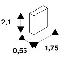SLV GRAZIA 10 Endcaps for GRAZIA Surface profile flat, 2 items, high design, alu
