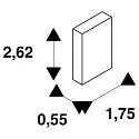 SLV Embout GRAZIA 10 standard, haut, 2 pièces aluminium anodisé