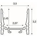 Surface LED profile GRAZIA 20, standard, ribbed, 200cm, alu