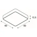 SLV Luminaire de plafond MEDO 60 SQUARE carré IP20, argent gradable