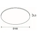 SLV Luminaire de plafond PANEL 60 ROUND rond IP20, blanche gradable