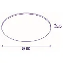 SLV Luminaire de plafond PANEL 60 ROUND rond IP20, blanche gradable
