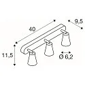 SLV Luminaire mural AVO TRIPLE GU10, noir 