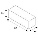 Straight coupler with feed-in option for S-TRACK 3-Phase high-voltage track, 16A max., traffic white RAL 9016