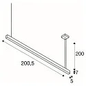SLV Luminaire à suspension GLENOS 200 Bas, angulaire, langue IP20, noir mat gradable