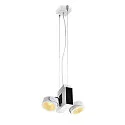 SLV Applique et plafonnier TEC KALU CL DOUBLE PHASE à 2 flammes, pivotant à la cardan IP20, noir, blanche gradable